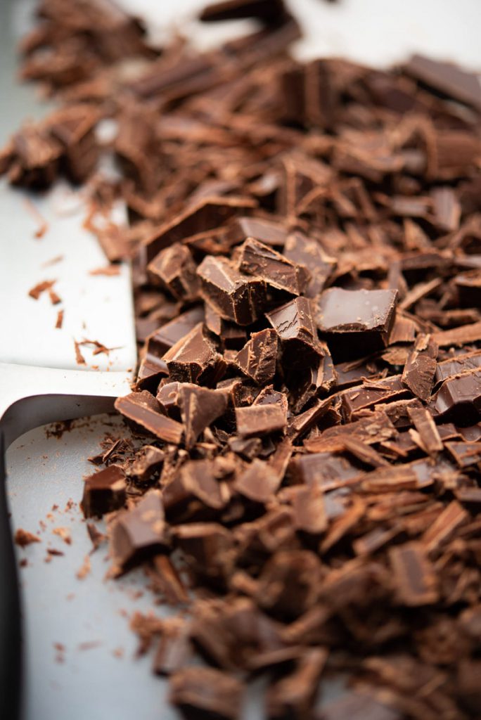 chopped dark chocolate