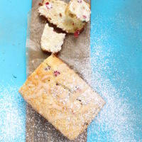 Cranberry Orange Bread with powdered sugar