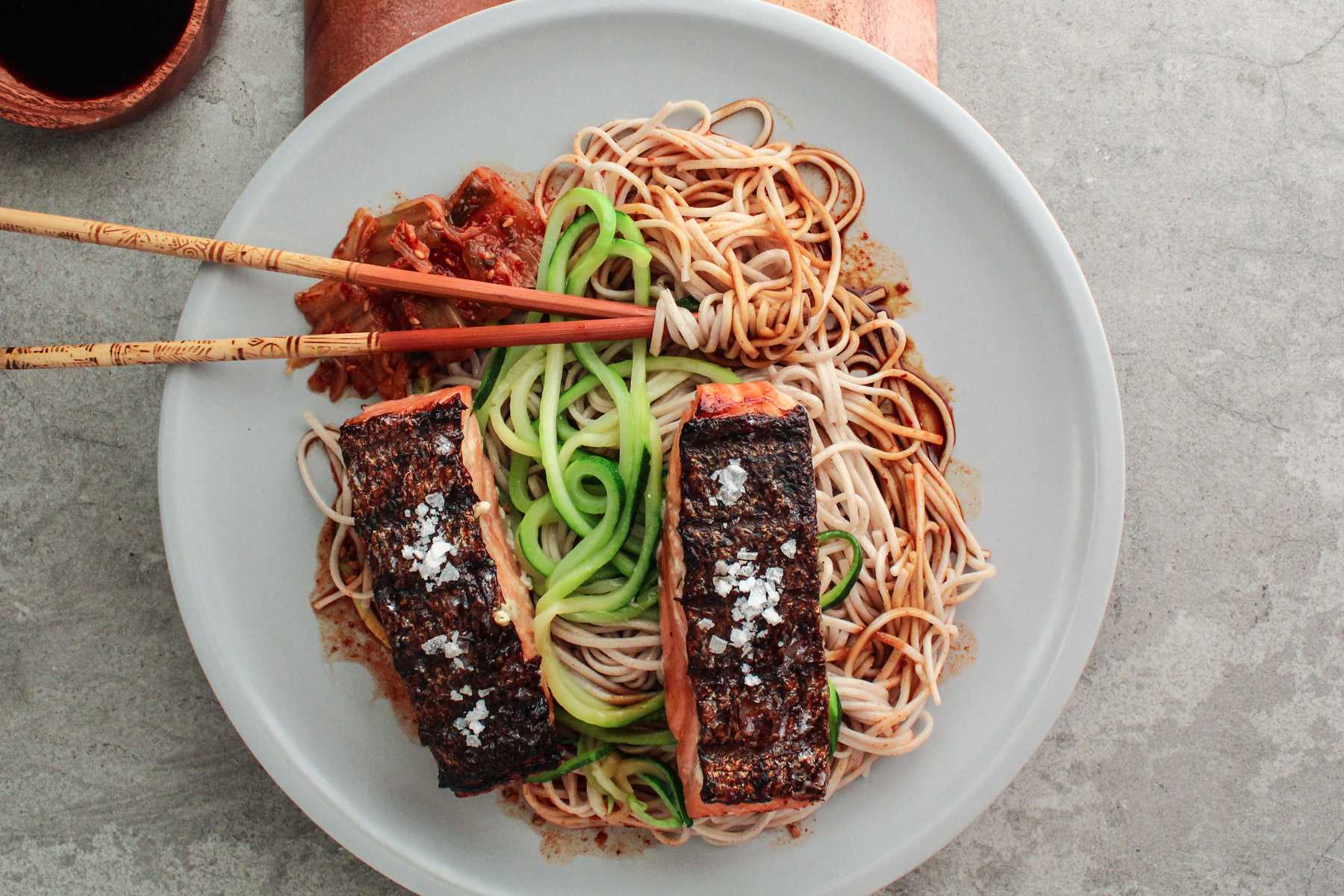 Miso Salmon with Noodles | The Frayed Apron