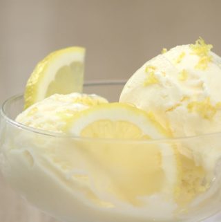 fresh lemons with lemon custard ice cream