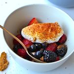 berries and whipped cream