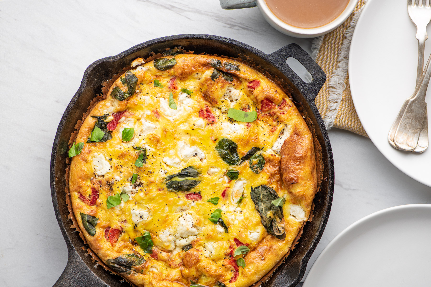 Sausage and Roasted Bell Pepper Frittata Skillet The Frayed Apron