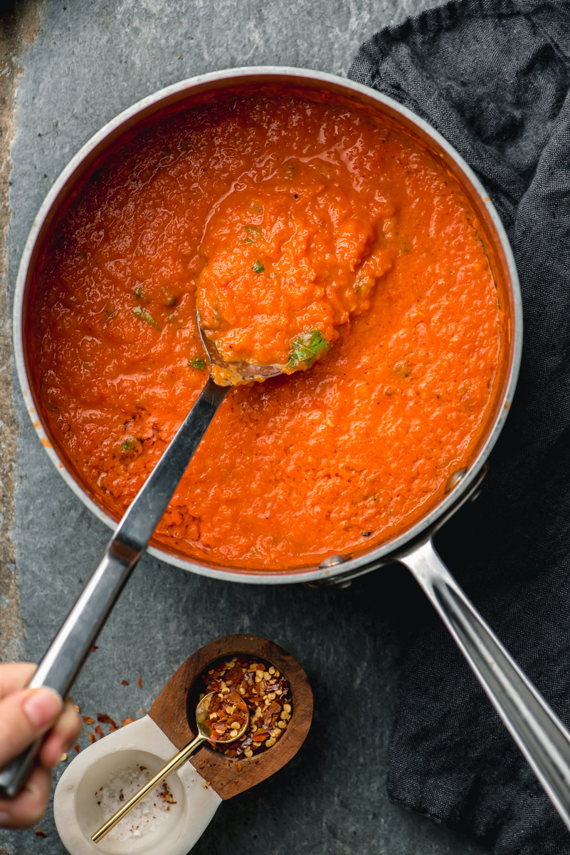 blended Roma tomato sauce