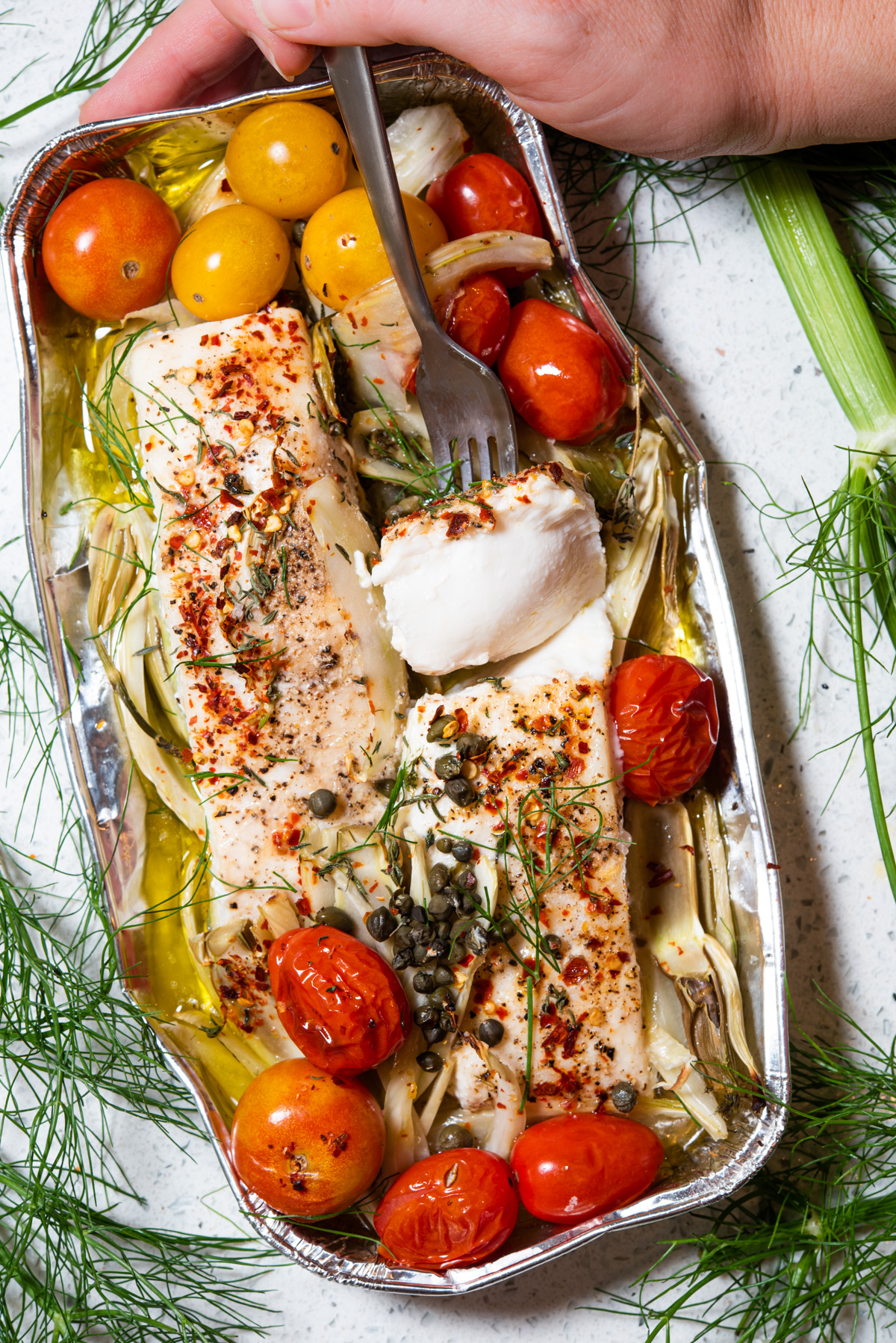 Halibut Foil Pack with White Wine Sauce The Frayed Apron