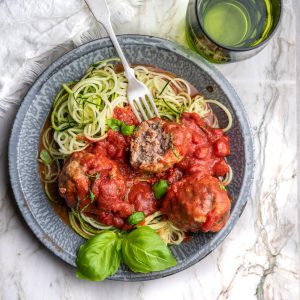 Healthy Gluten Free Italian Meatballs with Marinara | The Frayed Apron
