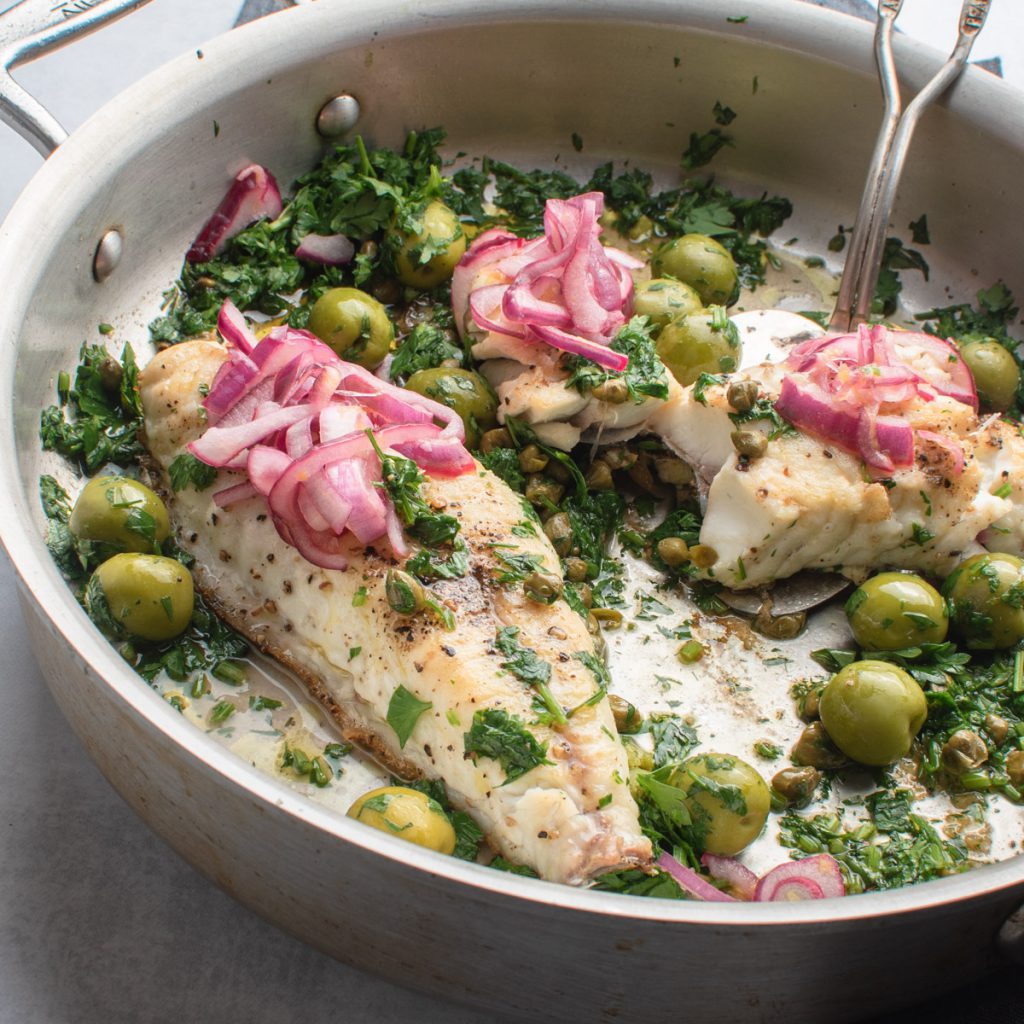 Crispy Sea Bream with Olives and Pickled Onion The Frayed Apron