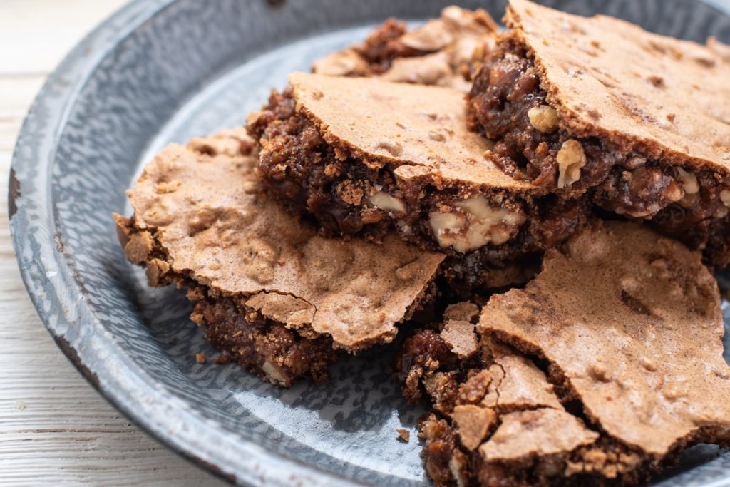 brown sugar walnut bars on a plate