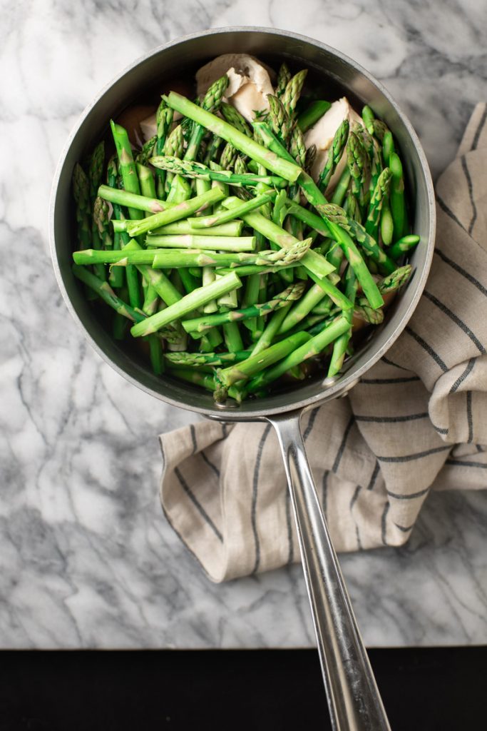 blanched asparagus