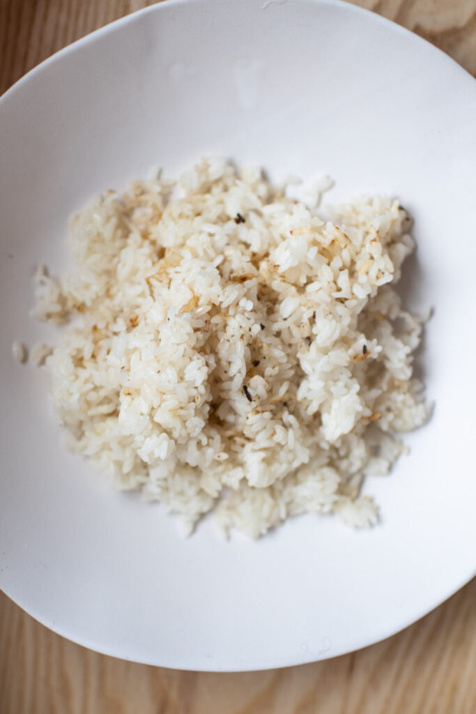 day old rice in a bowl