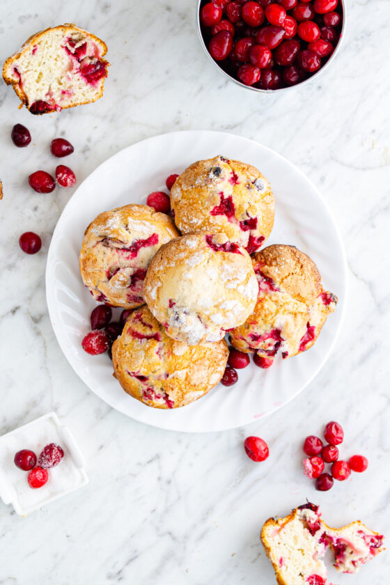 cranberry muffins on a plate