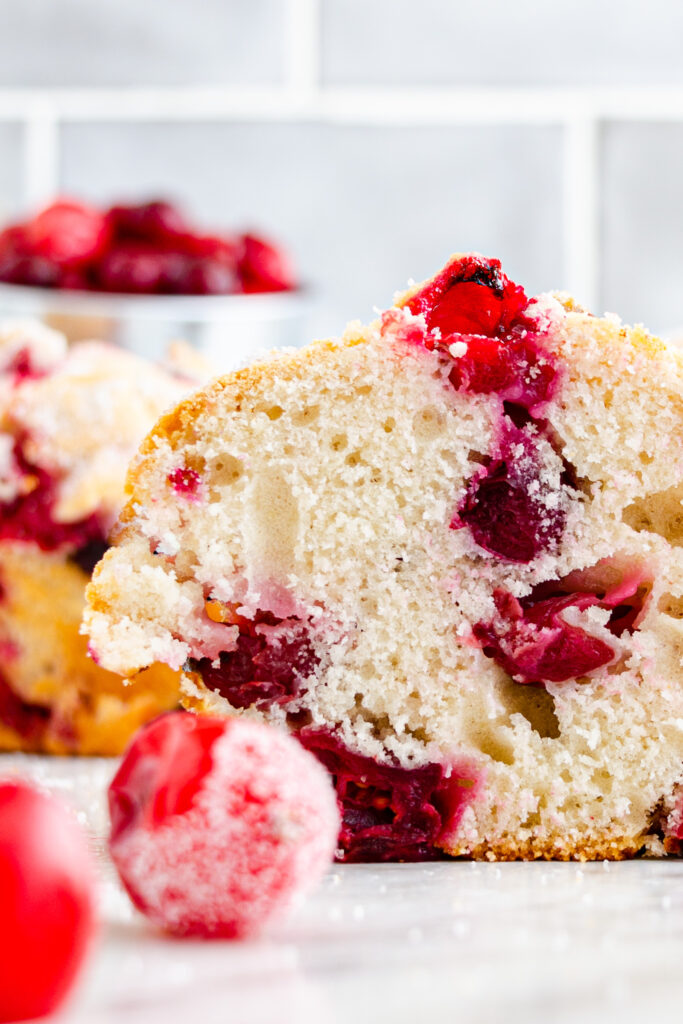 cranberry muffin cut in half