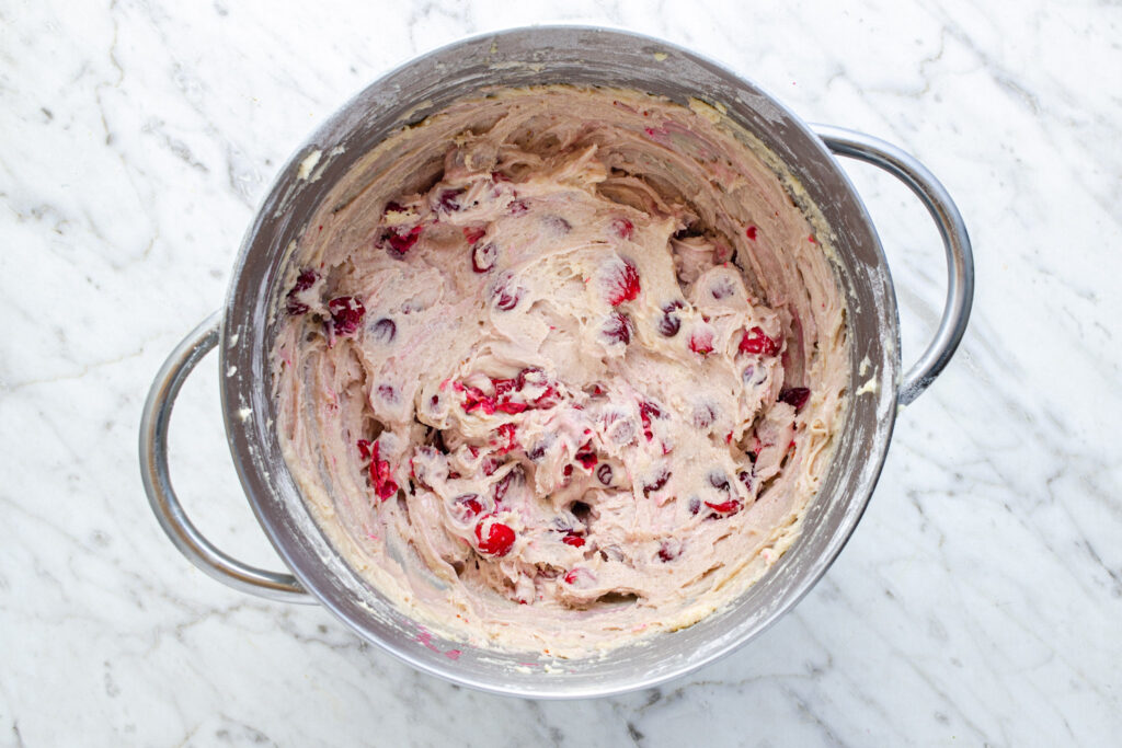 fresh cranberry muffin batter