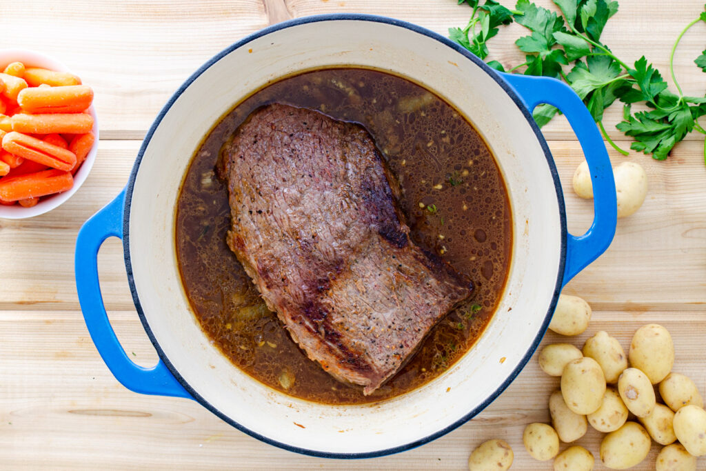 London broil in beef broth