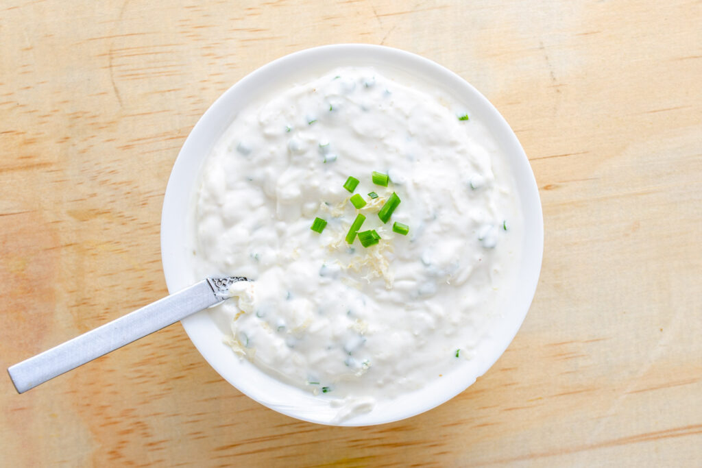 fresh horseradish sauce in bowl