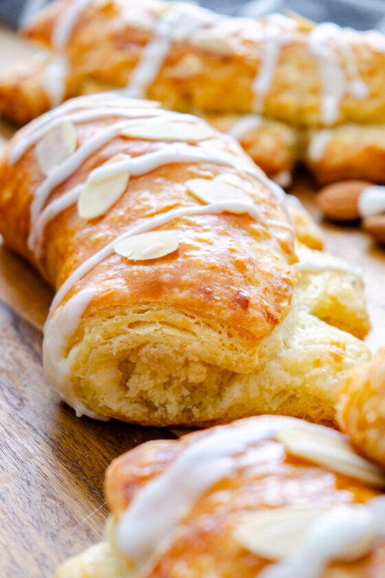 almond bear claws with sweet almond filling