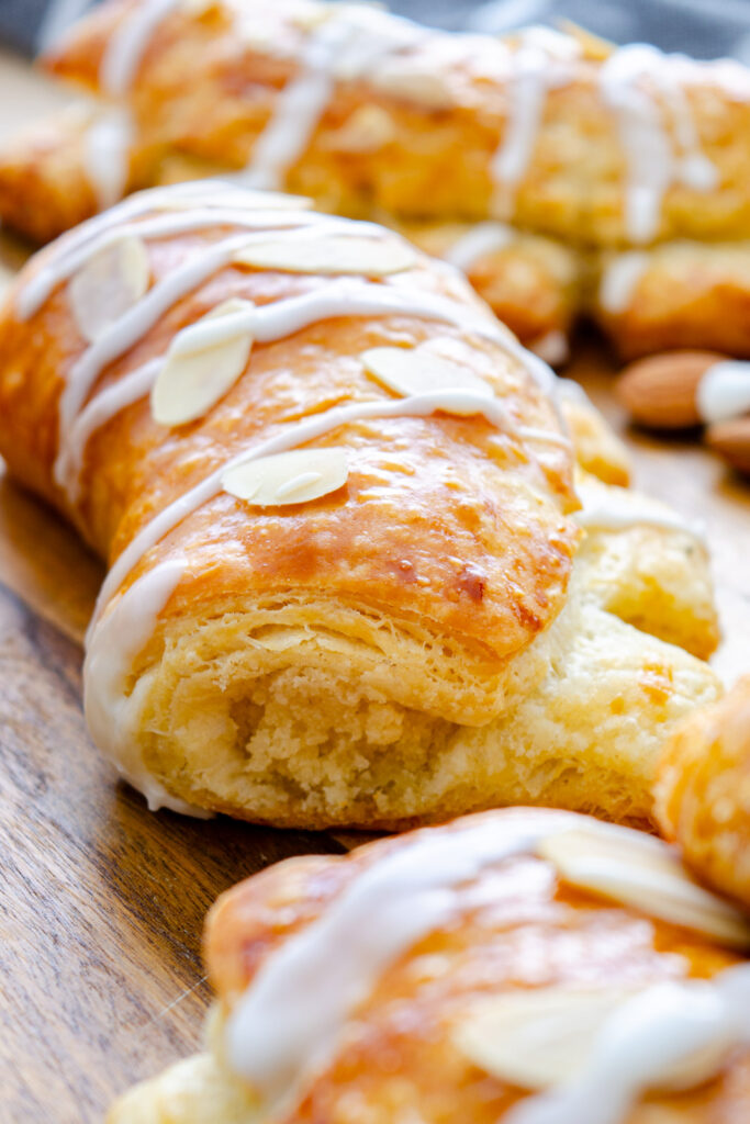 almond bear claws with sweet almond filling