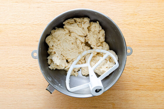 pastry dough in stand mixer