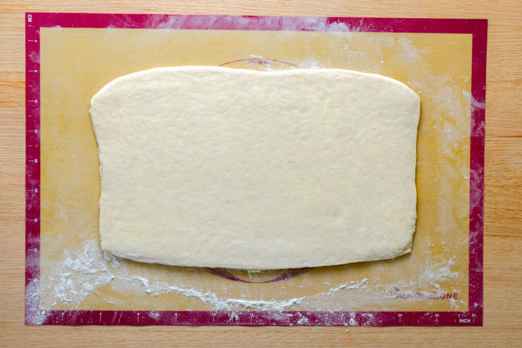 rectangle shaped pastry dough filled with butter