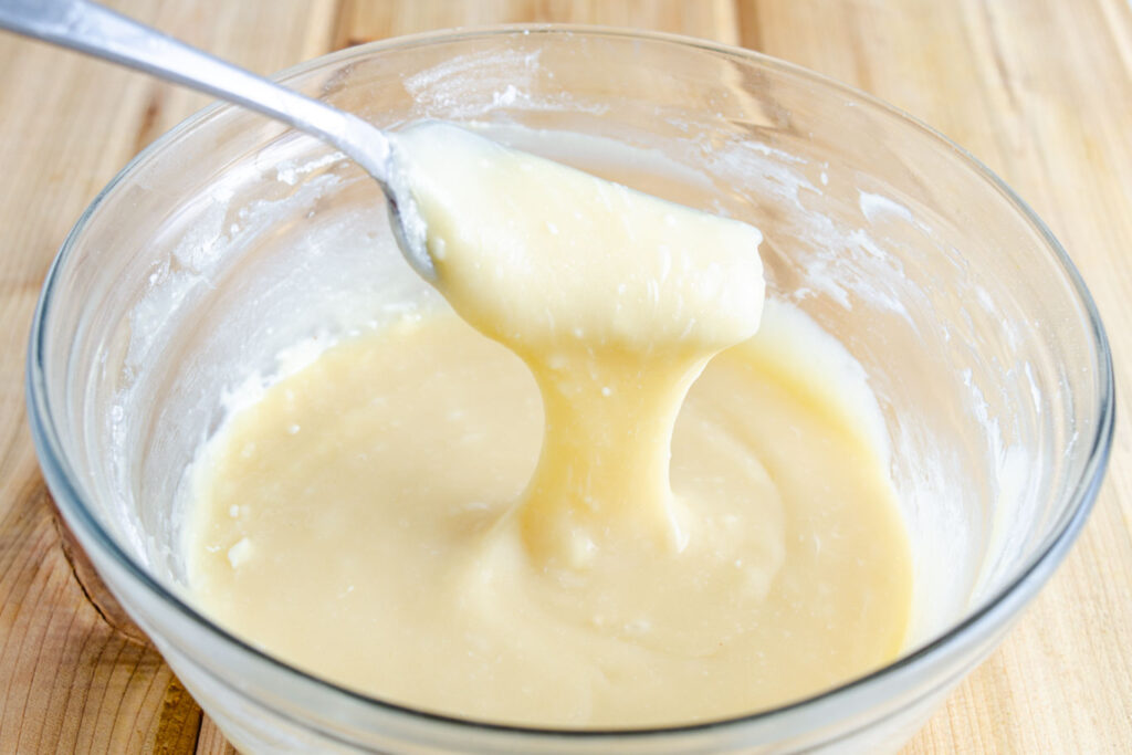 cream cheese icing in bowl