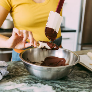 chocolate coating covering banana