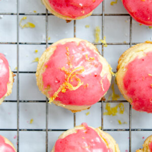 lemon cookies with lemon glaze with cranberries