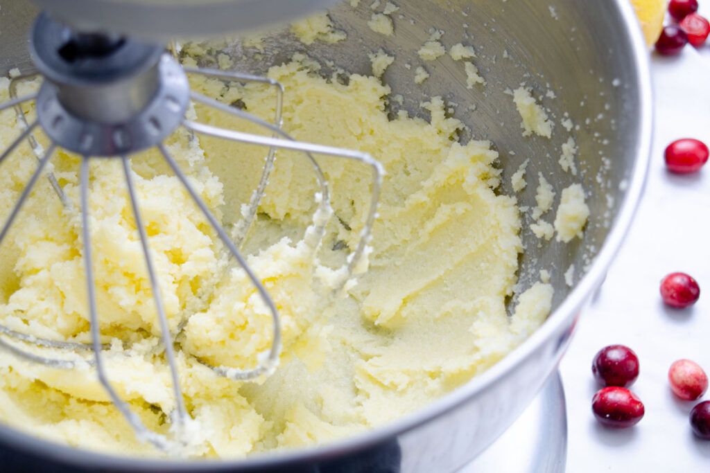 creaming butter and sugar