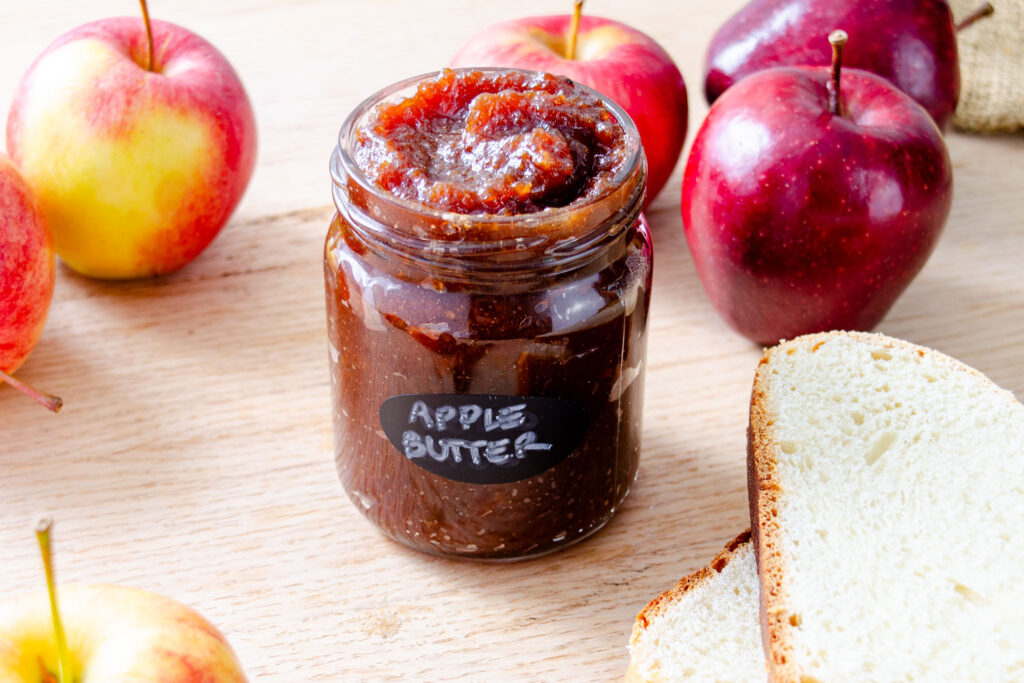 apple butter stored in jar