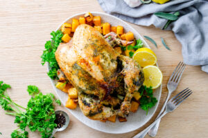 Rotisserie Chicken How-To with Seasonal Vegetable