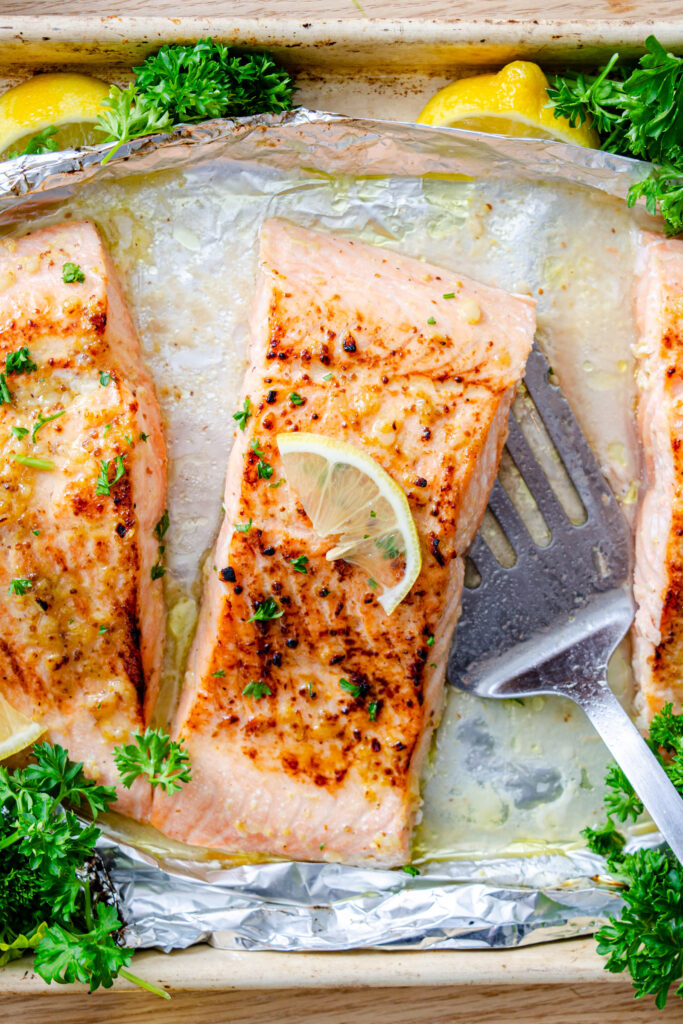 broiled salmon with honey mustard glaze