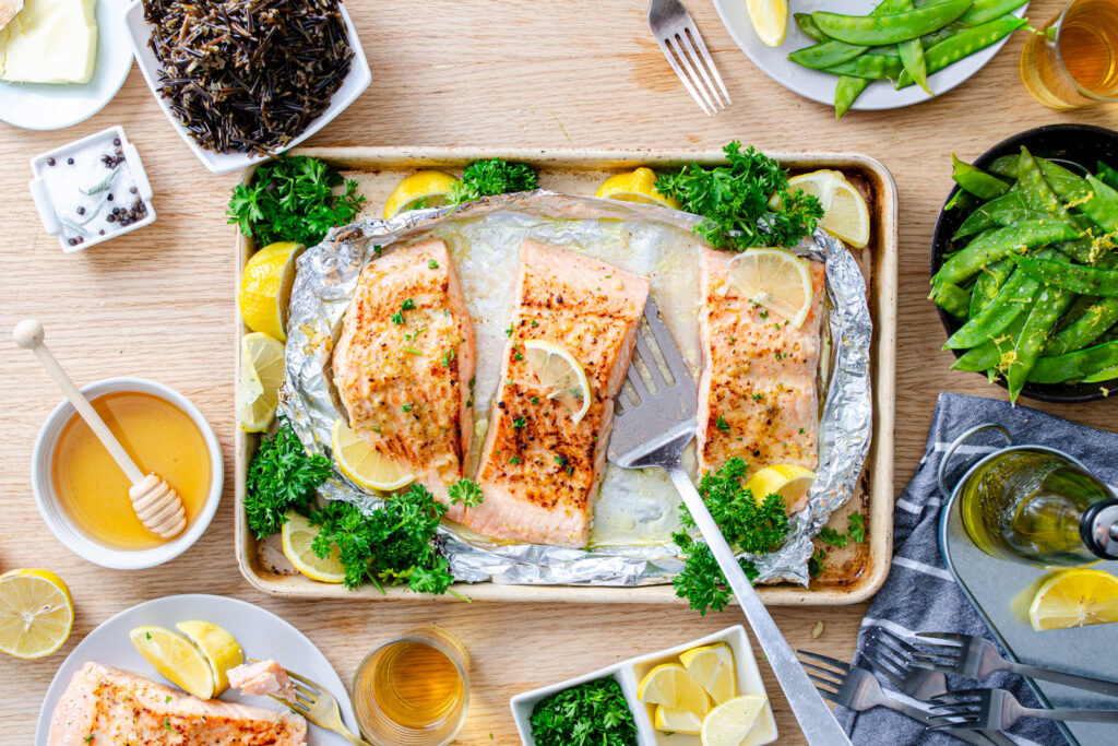 broiled salmon with honey mustard glaze