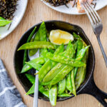 snow peas sautéed with olive oil and lemon