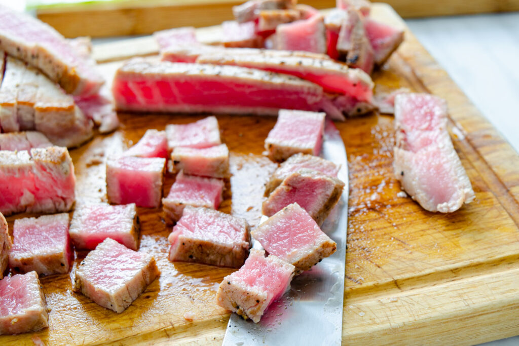 seared and sliced tuna