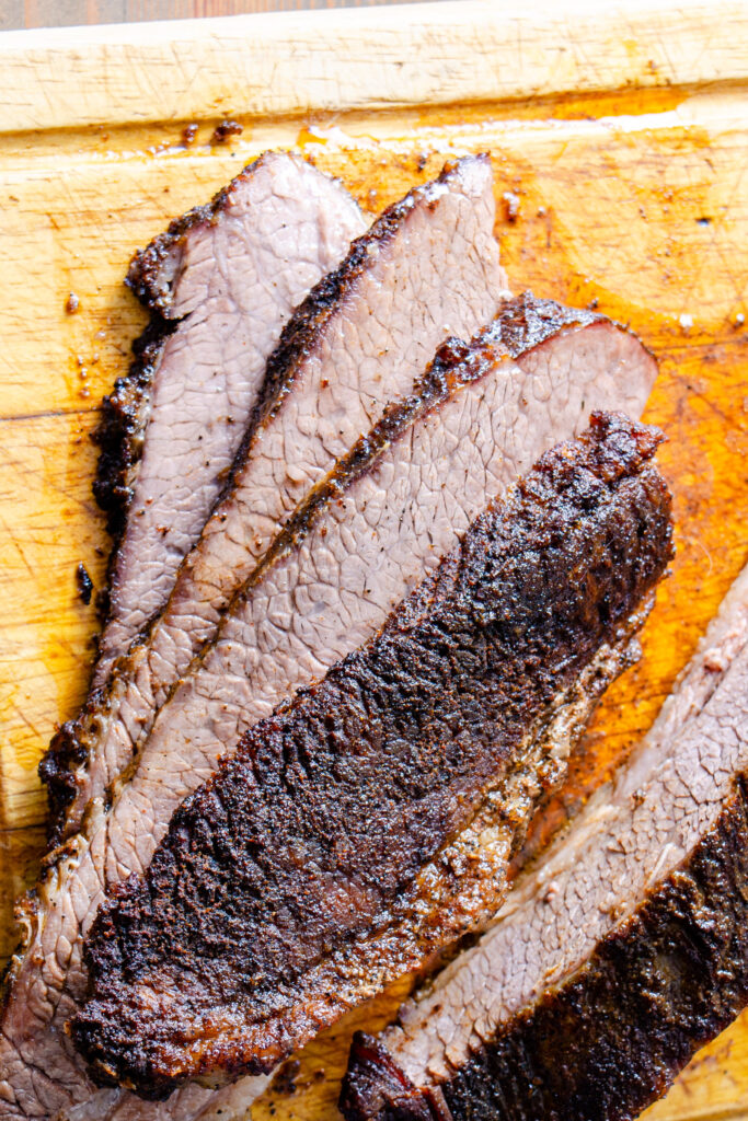 juicy brisket sliced thickly against the grain