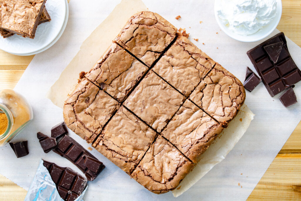 gluten-free dark chocolate fudgy brownies
