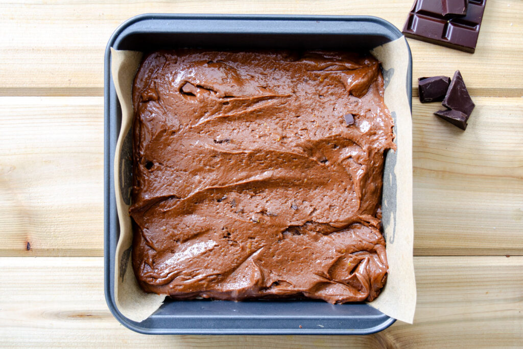 brownie batter with smooth top