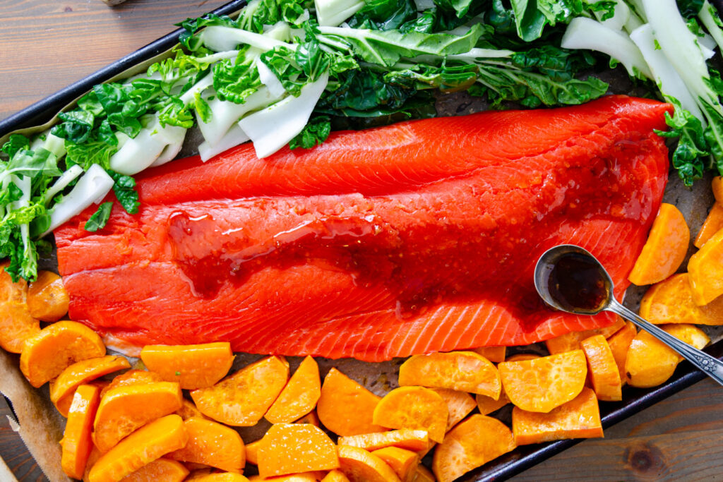 fresh salmon fillet with sesame marinade