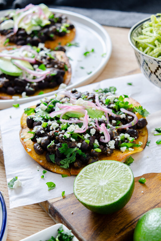 black bean tostada