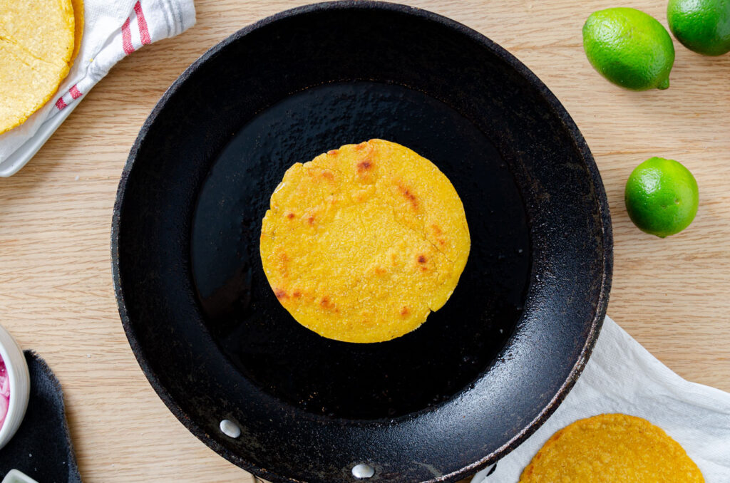 pan-fried corn tortilla