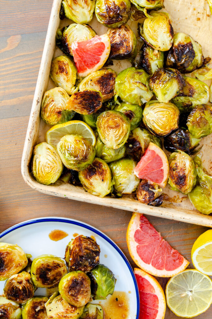 roasted Brussel sprouts with fresh lemon, grapefruit, and lime