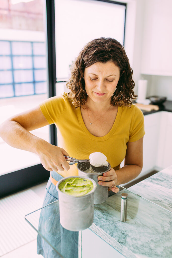 freshly churned ice cream